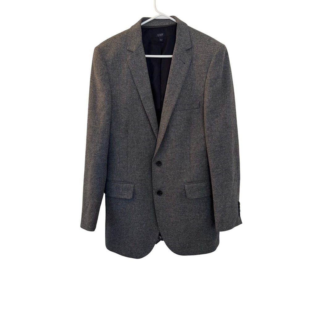 J. Crew Aldridge Jacket Mens 40L Grey Yorkshire Tweed Moon Wool Blazer 2-Button